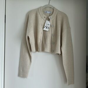 Zara cream knit cardigan